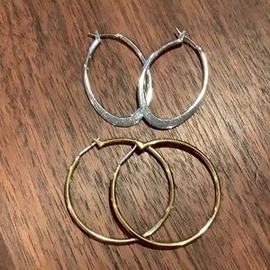 Argento Vivo Hoop Earrings, 2 Pair